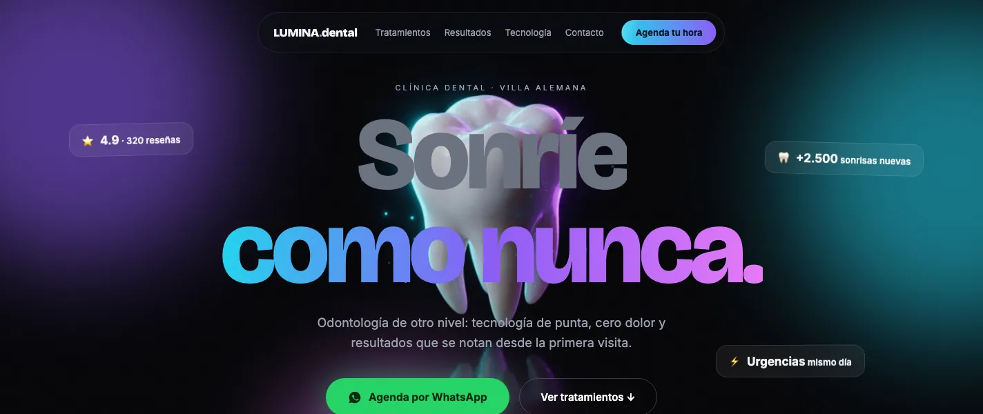 Sitio de una clínica dental